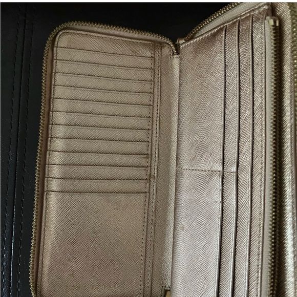 EUC, Tory Burch Gold Color Zipper Wallet - Picture 3 of 13